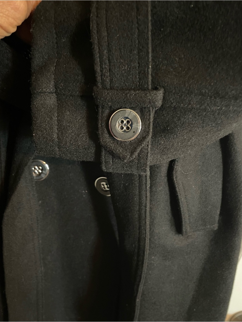 New York & Co Woman’s M Black Double-Breasted Belted Trench Coat - Picture 7 of 10